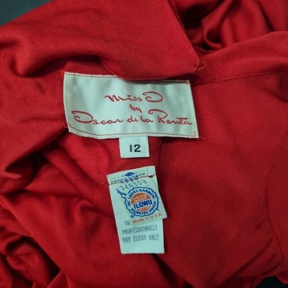 Vintage Miss O by Oscar De La Renta Red Maxi Dress Size Tag 12 - Picture 7 of 12